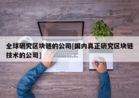 全球研究区块链的公司[国内真正研究区块链技术的公司]